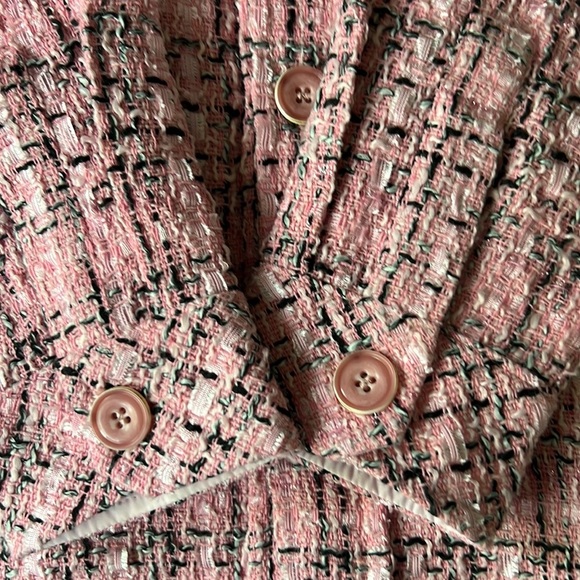 Charlie Luciano Milano Tweed Shirt Jacket Pink Size Small - Picture 10 of 16